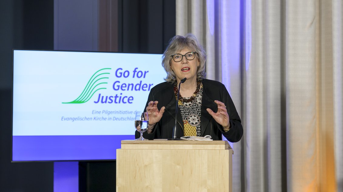 Petra Bosse-Huber, Auslandsbischöfin der EKD, auf der Eröffnungsveranstaltung der Pilgerinitiative "Go for Gender Justice", 1.2.2022, Berlin 